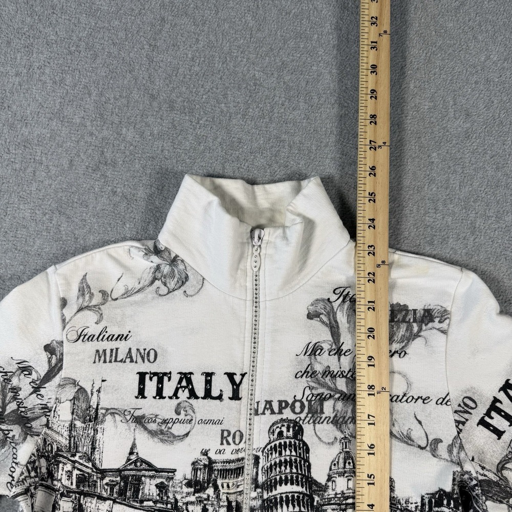 Vintage Y2K Jess & Jane Italy Rhinestone Zip Jacket Graphic USA Made Size S - Picture 11 of 12